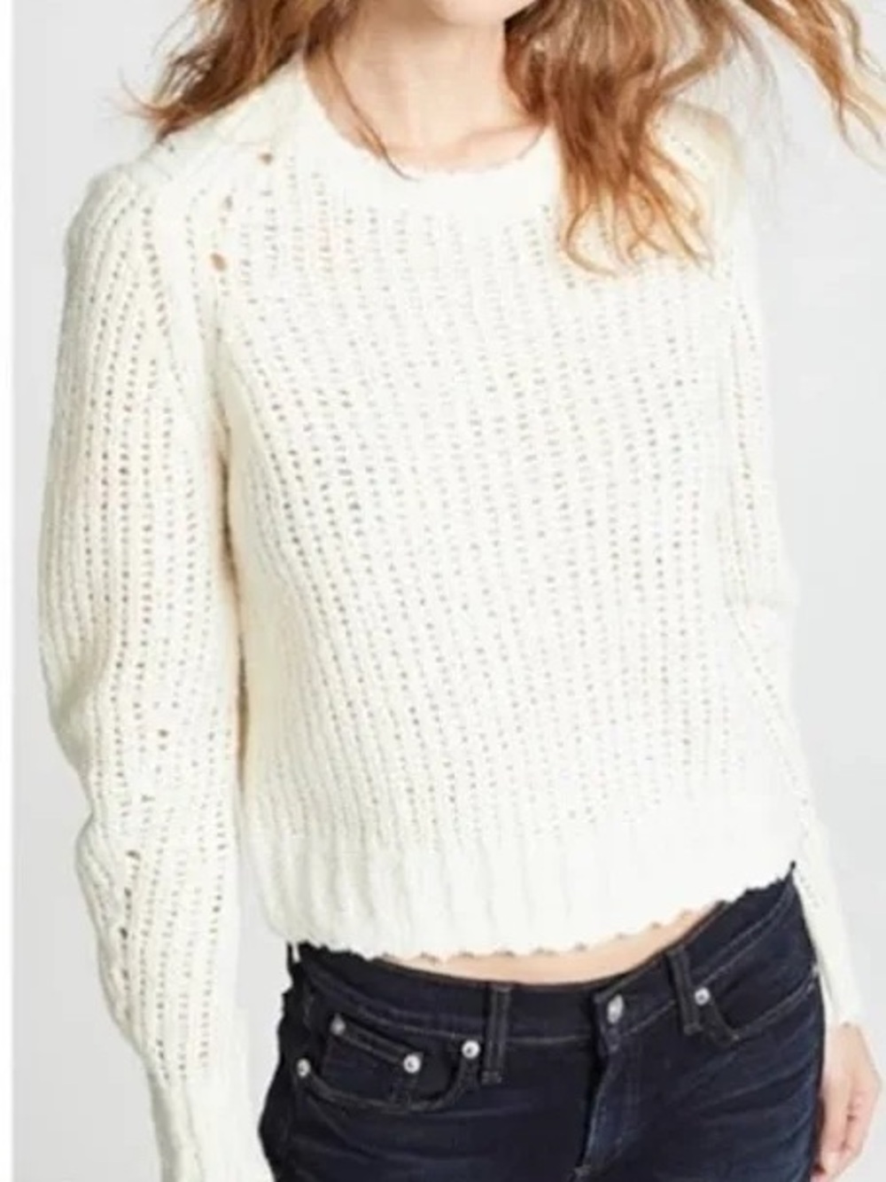 NWT $350 | Rag & Bone Women’s Ivory Arizona Merino Wool Sweater Size Medium